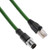 Mencom PND45-4MSP-RJ45S-10M Profinet, Cordset, Shielded to both ends, 4 Pole, M12 D-Coded Male Straight (IP69) / RJ45 Plug (IP20), 10 Meters, 22awg, 4A, Green, PVC, Nickel Plated Brass | American Cable Assemblies
