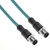 Mencom MDE45WB-4MMPS-15M Ethernet, Shielded to both ends, Continuous Flex, Cordset, 4 Pole, M12 D-Coded Male Straight / M12 D-Coded Male Straight, 15M, Teal, TPE | American Cable Assemblies