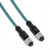 Mencom MDE45-4FFP-2M Ethernet, Cordset, 4 Pole, M12 D-Coded Female Straight / M12 D-Coded Female Straight, 2M, Teal, PVC | American Cable Assemblies
