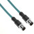 Mencom MDE45-8MMP-5M Ethernet, Cordset, 8 Pole, M12 Male Straight / M12 Male Straight, 5M, Teal, PVC | American Cable Assemblies