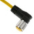Mencom MIN-9FPX-12-R MIN Size III, Cordset, 9 Pole, Female Right Angle, 12 Ft, 4A, Yellow, PVC, North American | American Cable Assemblies