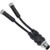 Mencom MDNT-3YFF-0.5M MDC, "Y", 3 Pole M12 Male Straight / 2 M8 Female Straight, 0.5M, 4A, Black, PVC | American Cable Assemblies
