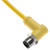 Mencom MDCM-6MP-5M-R MDC, Cordset, Shielded Cable, Not shielded to coupling nut,6 Pole, Male Right Angle, 5M, 4A, Yellow, PVC, Nickel Plated Brass | American Cable Assemblies