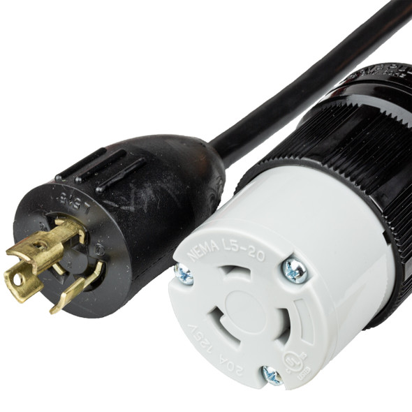 1FT NEMA L5-15P (Twist-Lock) to 5-20R(T-SLOT) to 15A 125V