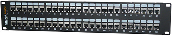 72-Port Category 6A Feed-Thru Unscreened HD Panel, 2 RMU - 72458FTHD-C6A