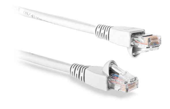 Category 6A U/UTP Patch Cord Snag-Proof Boot, White 10 Ft. - C6A-114WH-10FB