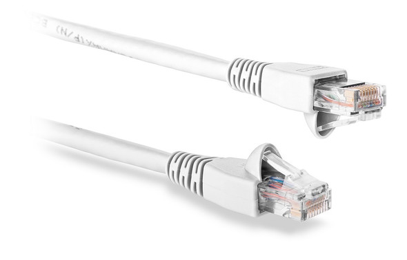 Category 6A U/UTP Patch Cord Snag-Proof Boot, White, 3 Ft. - C6A-114WH-3FB