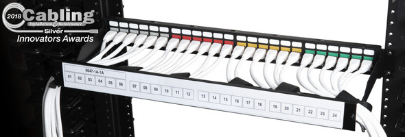 Waterfall Management Cable Bar w/ Label Holder, 2 RMU - CMB-PC1-2U-LH