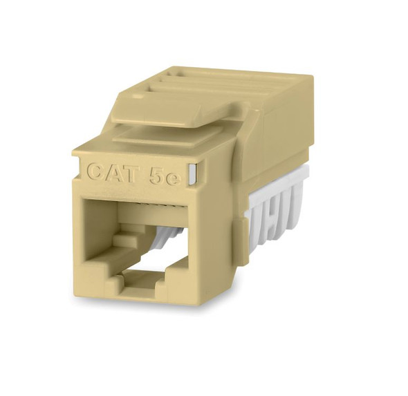 Cat 5e EC-Series Unscreened Keystone Jack Dark Ivory 25-PK - KJ458EC25-C5E-DI