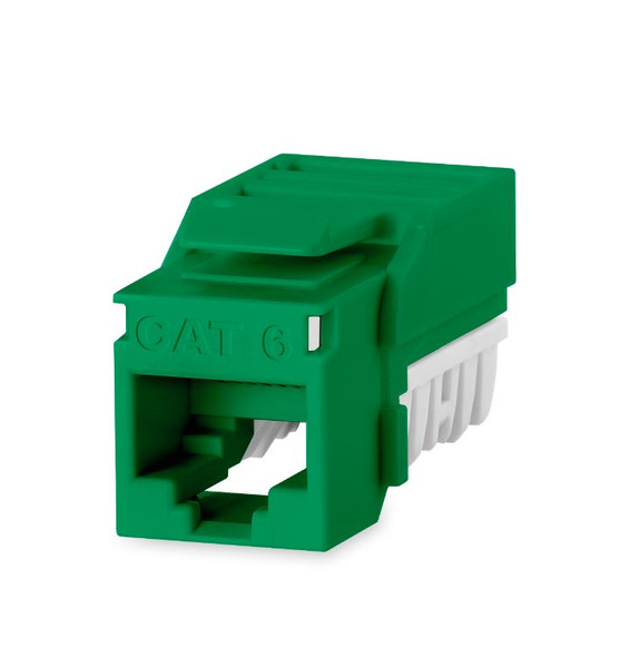 Cat 6 EC-Series Unscreened Keystone Jack, Green 25-PK - KJ458EC25-C6-GN