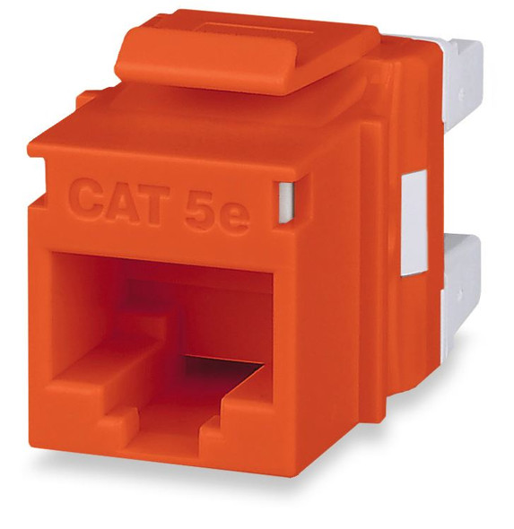 Cat 5e MT-Series Unscreened Keystone Jack, Orange - KJ458MT-C5E-OR