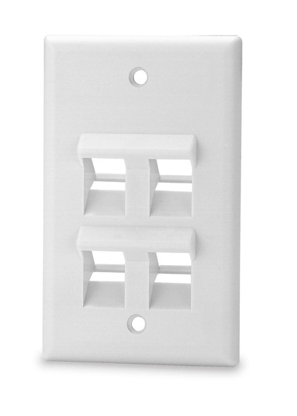 4-Port Single Gang Angled Faceplate, Dark Ivory - SKFA-4-DI {Qty. 10, $2.20/ea.}