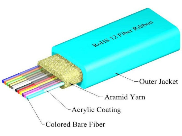 ACRB　５０ TLC Ribbon Cable 12 Fiber Multimode 50/125um (OM4) ClearCurve