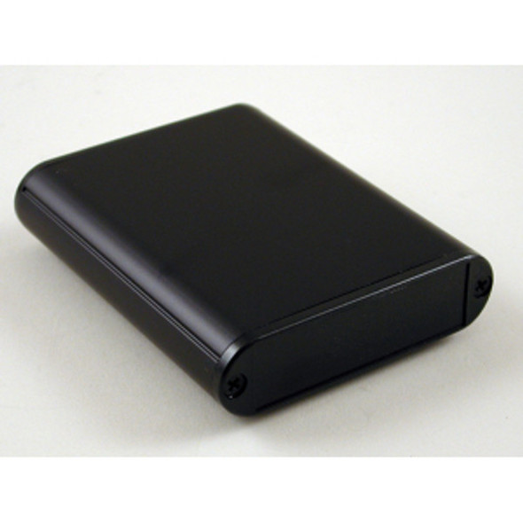 Hammond Manufacturing 1455B802BK black extruded aluminum enclosure w/ plastic end panels