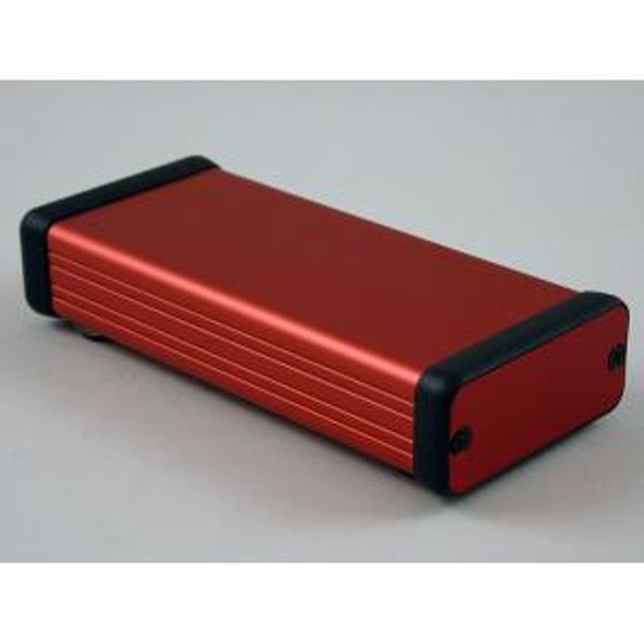 Hammond Manufacturing 1455C1201RD red extruded aluminum enclosure w/ metal end panels
