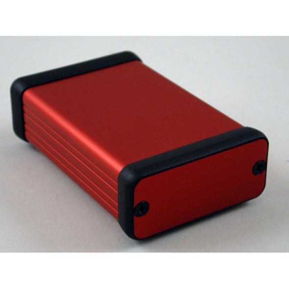 Hammond Manufacturing 1455C801RD red extruded aluminum enclosure w/ metal end panels