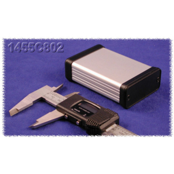 Hammond Manufacturing 1455C802 extruded aluminum enclosure w/ plastic end panels