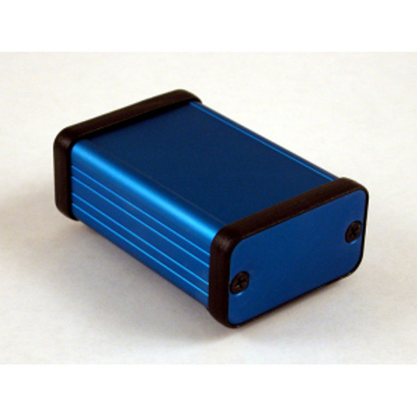 Hammond Manufacturing 1455D601BU blue extruded aluminum enclosure w/ metal end panels