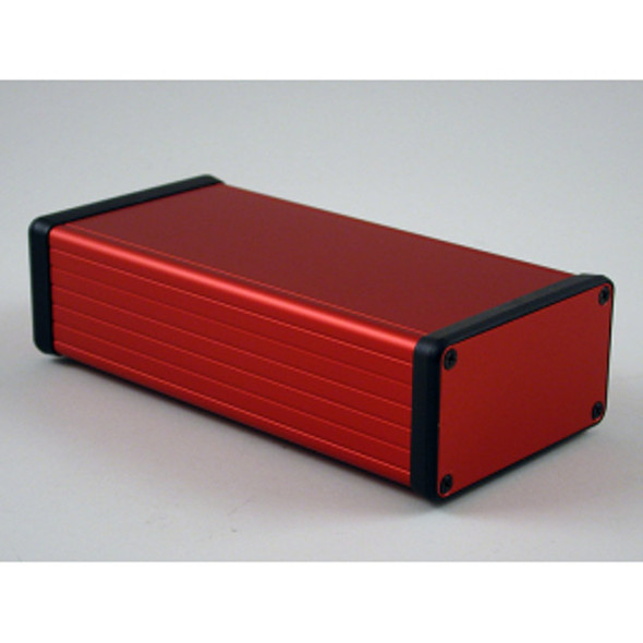 Hammond Manufacturing 1455K1601RD red extruded aluminum enclosure w/ metal end panels