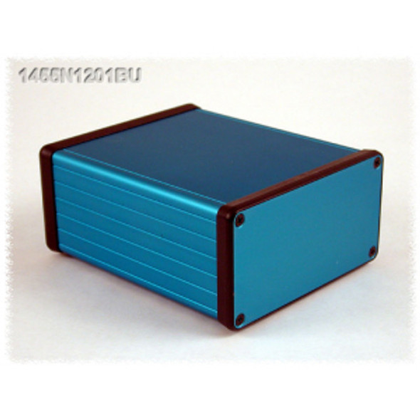 Hammond Manufacturing 1455N1201BU blue extruded aluminum enclosure w/ metal end panels