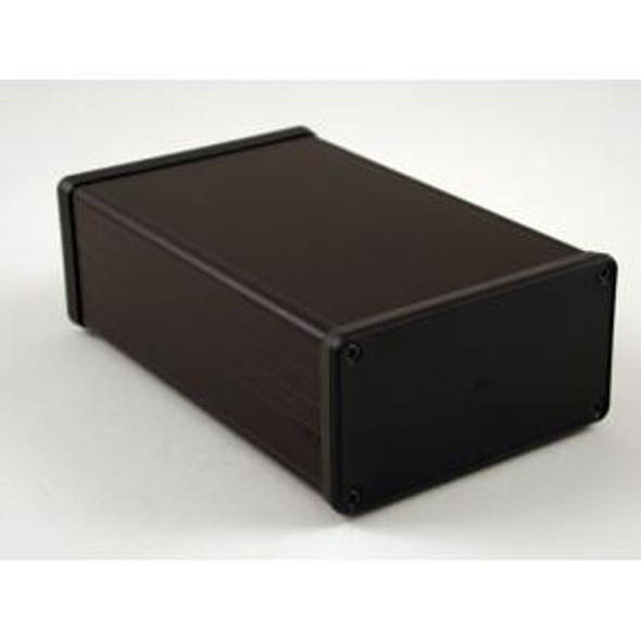 Hammond Manufacturing 1455N1602BK black extruded aluminum enclosure w/ plastic end panels