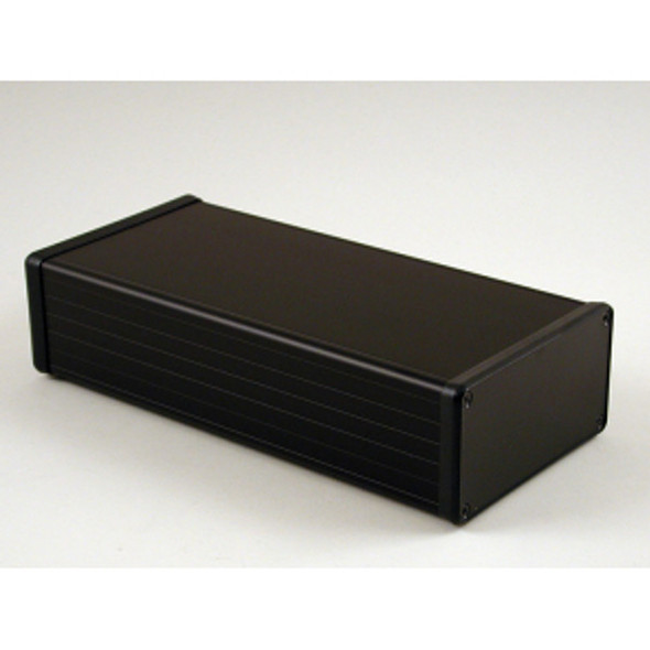 Hammond Manufacturing 1455N2202BK black extruded aluminum enclosure w/ plastic end panels