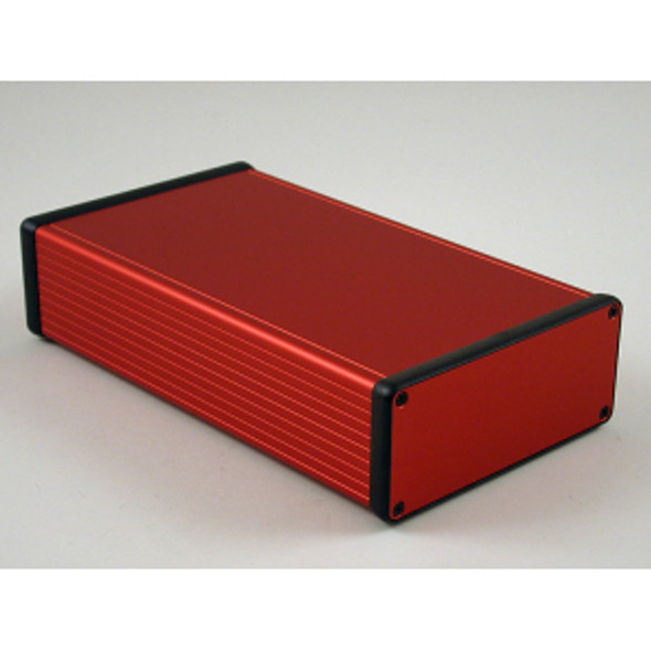 Hammond Manufacturing 1455Q2201RD red extruded aluminum enclosure w/ metal end panels