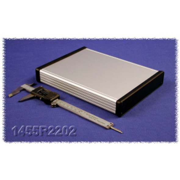Hammond Manufacturing 1455R2202 extruded aluminum enclosure w/ plastic end panels
