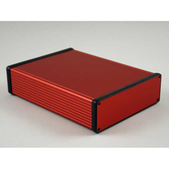 Hammond Manufacturing 1455T2201RD red extruded aluminum enclosure w/ metal end panels