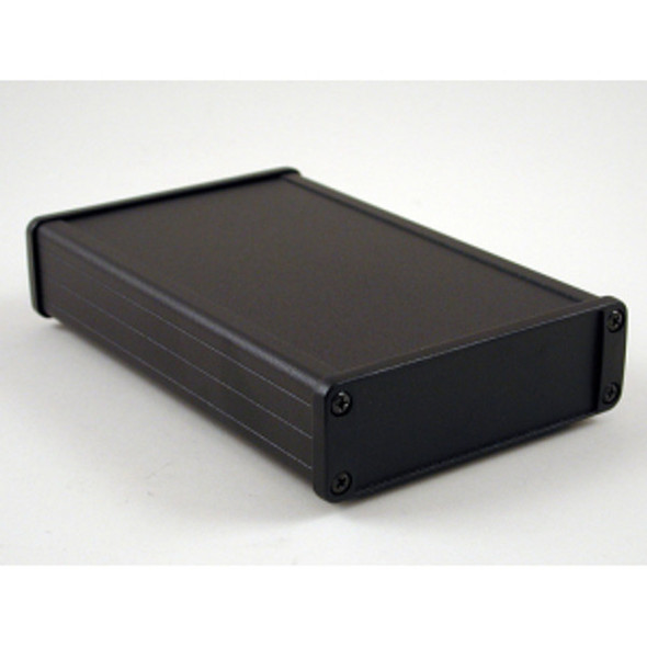 Hammond Manufacturing 1457L1601BK black watertight extruded aluminum enclosure 6.30x4.09x1.26