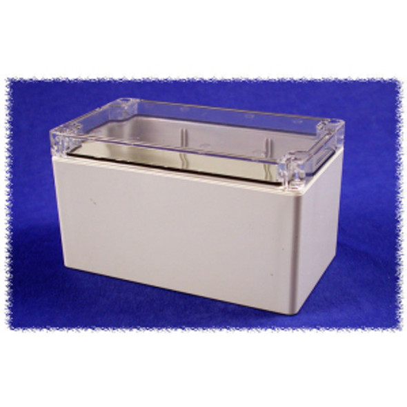 Hammond Manufacturing 1554K2GYCL RAL7035 grey polycarb plastic watertight enclosure, clear lid