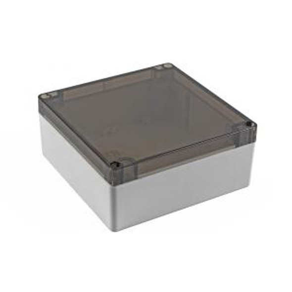 Hammond Manufacturing 1554Q2GYSL RAL7035 grey polycarb plastic watertight enclosure, smoked lid