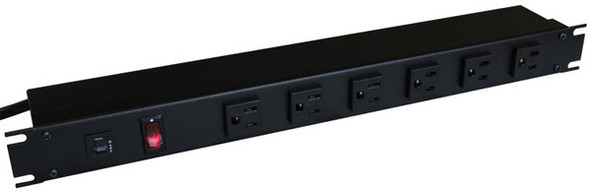 Hammond Manufacturing 1582T6A1BK 15A Single-Phase 125V 6-Outlet Rack Mount Basic PDU