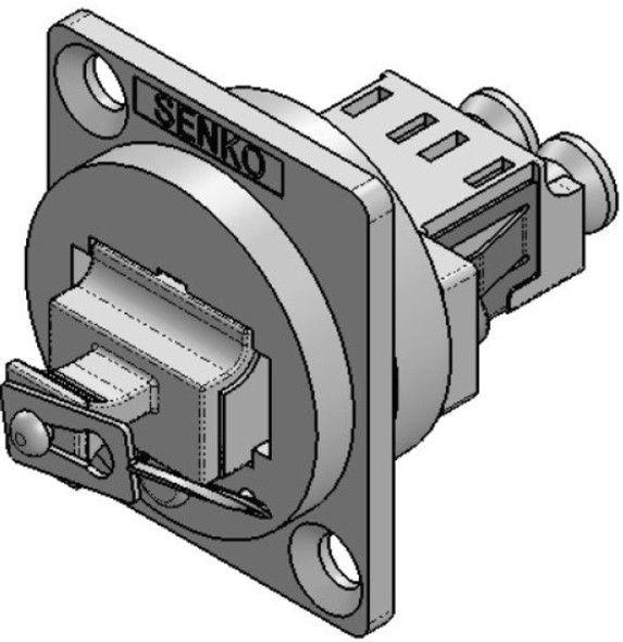 Senko UBC-181 LC Duplex Multimode Fiber Optic Panel Connector w/Shutter - 50 Count Bag - Beige