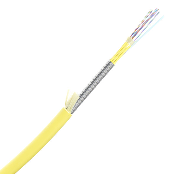 24 Fiber Ribbon OS2 250um Plenum Indoor/Outdoor Yellow Armored Fiber Optic Cable