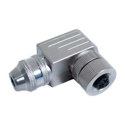 Mueller BU-12ZS42-PG9 M12 Connector, 3-Position Female Right Angle, 18-22AWG