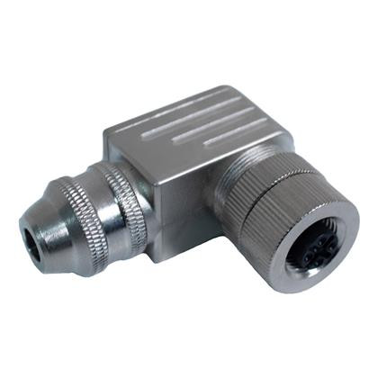 Mueller BU-12ZS46-PG9 M12 Connector, 5-Position Female Right Angle, 18-22AWG
