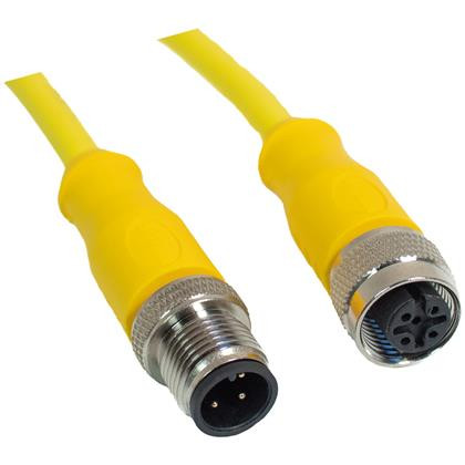 Mueller C3AC01M010 M12 Cord, 3 Position, Male Straight-Female Straight, 18AWG, 10M