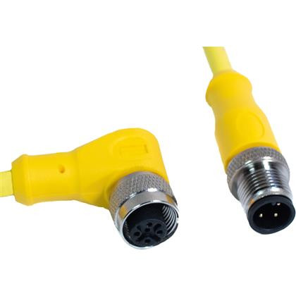 Mueller C3AD01M005 M12 Cord, 3-Position Male Straight-Female Right Angle, 18AWG, 5M