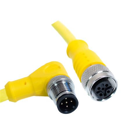 Mueller C5BC03F010 M12 Cord, 5-Position Male RA-Female Straight, 18AWG, 10FT