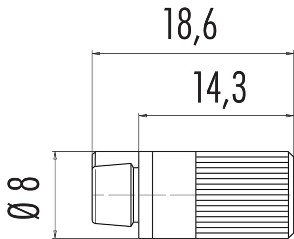 Binder 09-9748-00-03 Snap-In IP40 Female cable connector, Contacts: 3, 3.6 mm, unshielded, solder, IP40