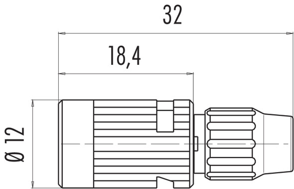 Binder 99-9476-102-07 Bayonet Female cable connector, Contacts: 7, 4.0-5.0 mm, unshielded, solder, IP40