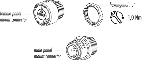 Binder 09-9481-00-08 Bayonet Male panel mount connector, Contacts: 8, unshielded, solder, IP40