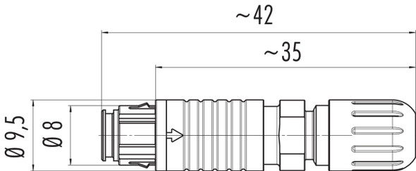 Binder 99-4706-00-03 Micro Push-Pull  IP67 Female cable connector, Contacts: 3, 3.0-4.0 mm, unshielded, solder, IP67