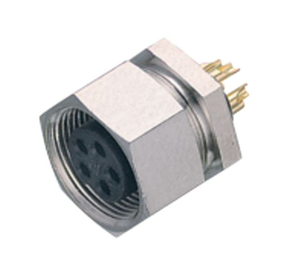 Binder 09-0482-00-08 M9 IP40 Female panel mount connector, Contacts: 8, unshielded, solder, IP40 | American Cable Assemblies