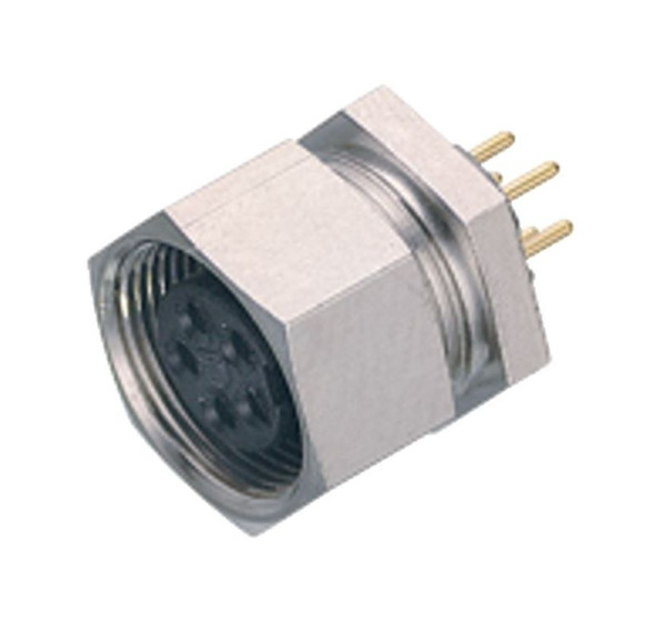 Binder 09-0078-20-03 M9 IP40 Female panel mount connector, Contacts: 3, unshielded, THT, IP40 | American Cable Assemblies