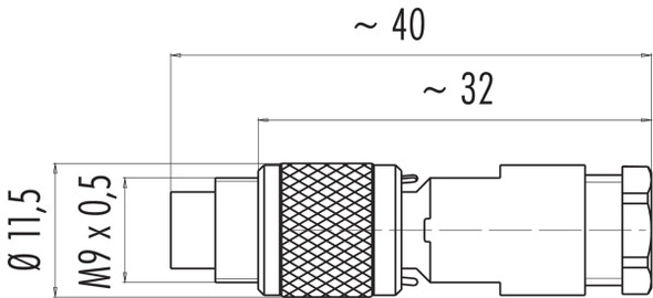 Binder 99-0405-00-03 M9 IP67 Male cable connector, Contacts: 3, 3.5-5.0 mm, unshielded, solder, IP67