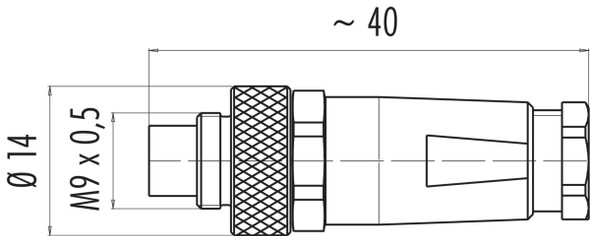 Binder 99-0409-10-04 M9 IP67 Male cable connector, Contacts: 4, 3.5-5.0 mm, shieldable, solder, IP67