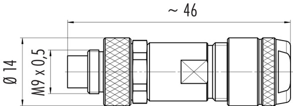 Binder 99-0405-115-03 M9 IP67 Male cable connector, Contacts: 3, 4.0-5.5 mm, shieldable, solder, IP67