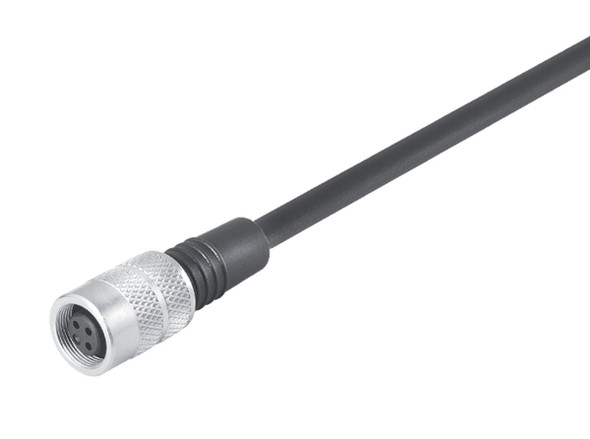 Binder 79-1452-215-03 M9 IP67 Female cable connector, Contacts: 3, unshielded, moulded on the cable, IP67, PUR, black, 3 x 0.25 mm², 5 m | American Cable Assemblies
